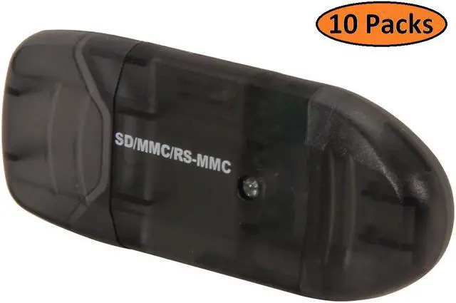 Main image of Nippon Labs VCR-339-BK-10P Black USB 2.0 Supports SDHC/ SD/ MMC II/ RS MMC/ Ultra II SD/ Extreme SD/ Extreme III SD/ *MiniSD/ *MMC Micro/ *Micro SD Memory Card Reader - 10 Packs