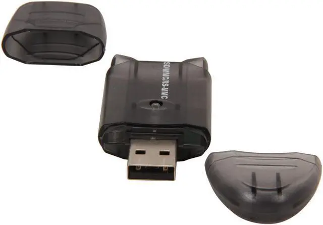 Alt view image 3 of 5 - Nippon Labs VCR-339-BK-50P Black USB 2.0 Supports SDHC/ SD/ MMC II/ RS MMC/ Ultra II SD/ Extreme SD/ Extreme III SD/ *MiniSD/ *MMC Micro/ *Micro SD Memory Card Reader - 50 Packs