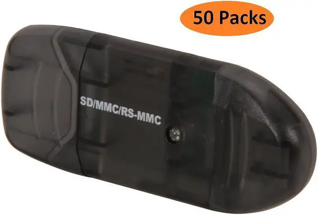 Main image of Nippon Labs VCR-339-BK-50P Black USB 2.0 Supports SDHC/ SD/ MMC II/ RS MMC/ Ultra II SD/ Extreme SD/ Extreme III SD/ *MiniSD/ *MMC Micro/ *Micro SD Memory Card Reader - 50 Packs