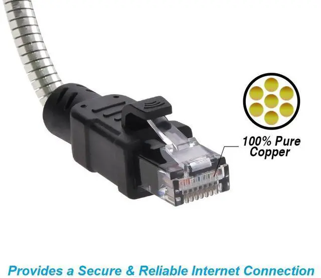 Alt view image 4 of 6 - Nippon Labs 60CAT6A-75-24AM 75FT. CAT.6A Patch Cable Armored Anti-Rodent Cables, 24AWG 75 Feet Gigabit LAN Network Cable RJ45 High Speed Ethernet Cable