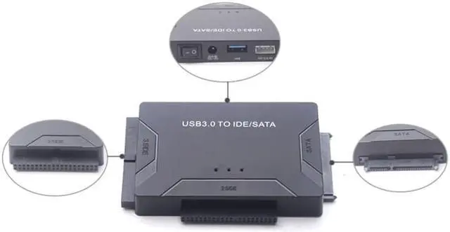 Alt view image 2 of 4 - USB 3.0 to SATA / IDE Combo Adapter & USB IDE SATA Adapter Hard Drive SATA to USB 3.0 DATA Transfer Converter for 2.5/3.5/5.25 Optical Drive HDD SSD with US adapter