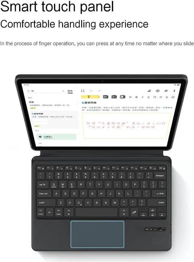 Alt view image 4 of 7 - HUIDETAI Smart Keyboard Case For Samsungs Galaxys Tab S8 Plus 12.4" SM-X800 SM-X806 Cover S8+ S7 Plus S7+ FE T970 T975 Tablet Bluetooth Keyboard Case