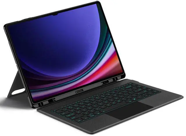 Alt view image 4 of 7 - HUDETAI Keyboard Case for Samsungs Galaxy Tab S10+/S9 FE+/S9+ Plus 12.4" , Backlit Keyboard with Smart Trackpad | Wireless Keyboard Cover with Pen Holder for 12.4 inch Galaxy Tab S10 Plus 5G /S9 Plus