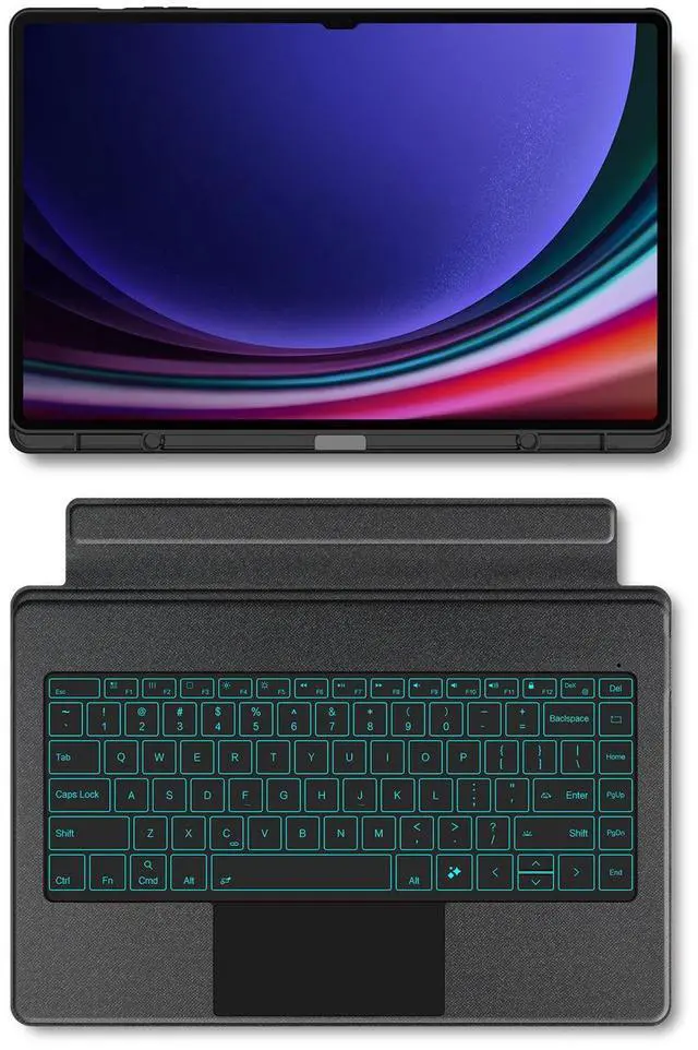 Alt view image 2 of 7 - HUDETAI Keyboard Case for Samsungs Galaxy Tab S10+/S9 FE+/S9+ Plus 12.4" , Backlit Keyboard with Smart Trackpad | Wireless Keyboard Cover with Pen Holder for 12.4 inch Galaxy Tab S10 Plus 5G /S9 Plus