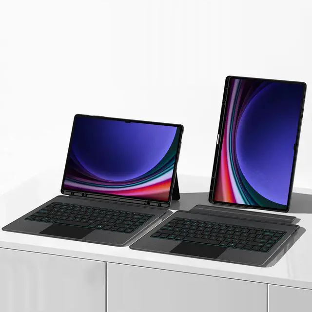 Alt view image 6 of 7 - HUDETAI Keyboard Case for Samsungs Galaxy Tab S10+/S9 FE+/S9+ Plus 12.4" , Backlit Keyboard with Smart Trackpad | Wireless Keyboard Cover with Pen Holder for 12.4 inch Galaxy Tab S10 Plus 5G /S9 Plus