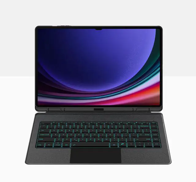 Alt view image 5 of 7 - HUDETAI Keyboard Case for Samsungs Galaxy Tab S10+/S9 FE+/S9+ Plus 12.4" , Backlit Keyboard with Smart Trackpad | Wireless Keyboard Cover with Pen Holder for 12.4 inch Galaxy Tab S10 Plus 5G /S9 Plus