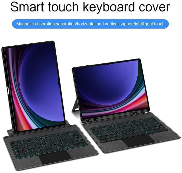 Alt view image 7 of 7 - HUDETAI Keyboard Case for Samsungs Galaxy Tab S10+/S9 FE+/S9+ Plus 12.4" , Backlit Keyboard with Smart Trackpad | Wireless Keyboard Cover with Pen Holder for 12.4 inch Galaxy Tab S10 Plus 5G /S9 Plus