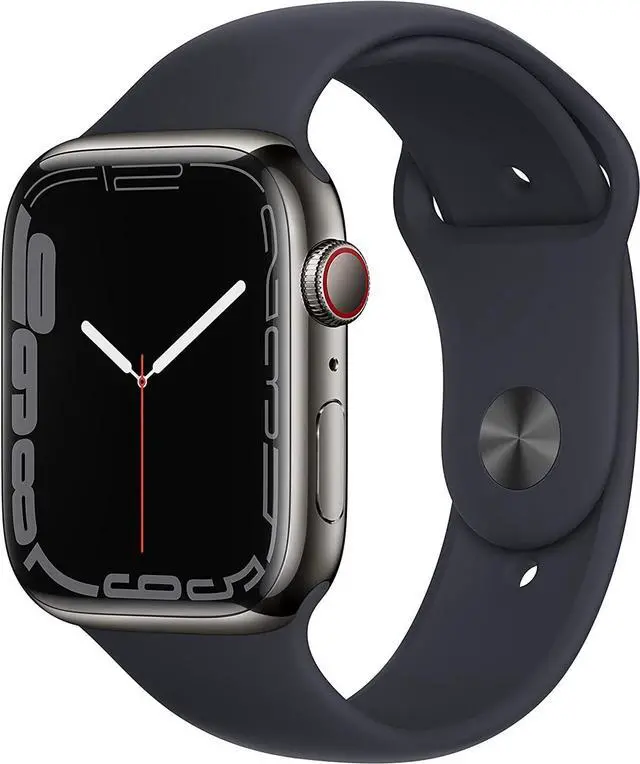 Main image of Apple Watch Series 7 41mm GPS + Cellular Graphite Stainless Steel Case - Midnight Sport Band