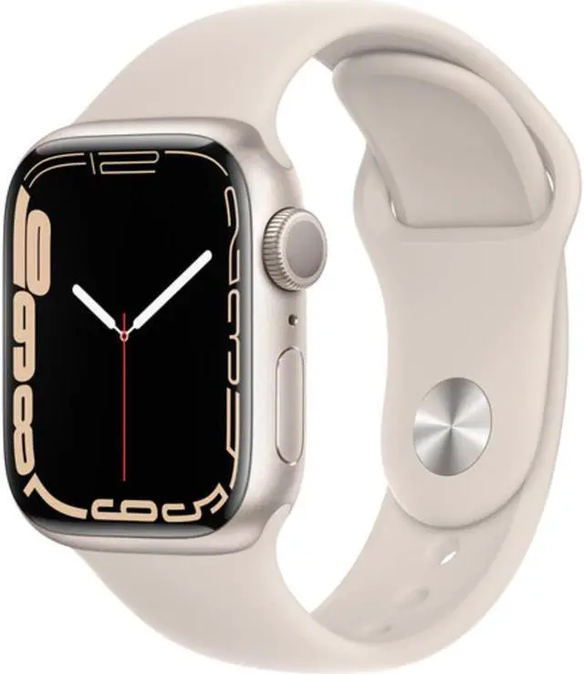 Main image of Apple Watch Series 7 45mm GPS Starlight Aluminum Case - Starlight Sport Band