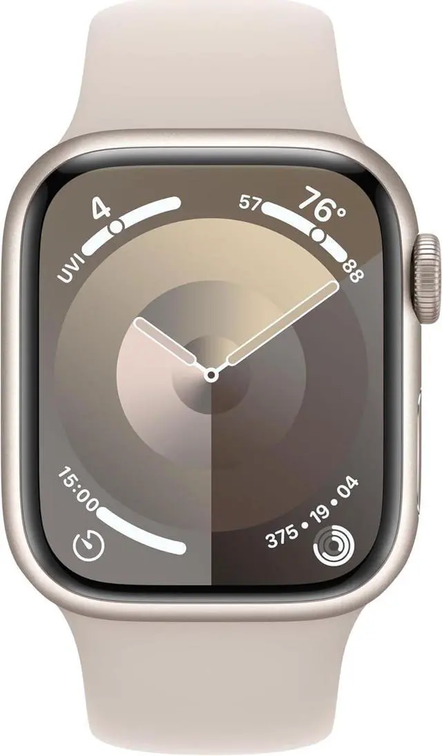 Alt view image 3 of 6 - Apple Watch Series 7 45mm GPS Starlight Aluminum Case - Starlight Sport Band