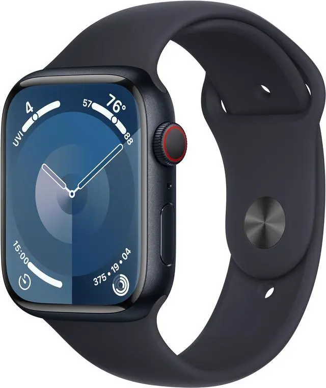 Main image of Apple Watch Series 9 45mm GPS + Cellular Midnight Aluminum Case with Midnight Sport Band M/L