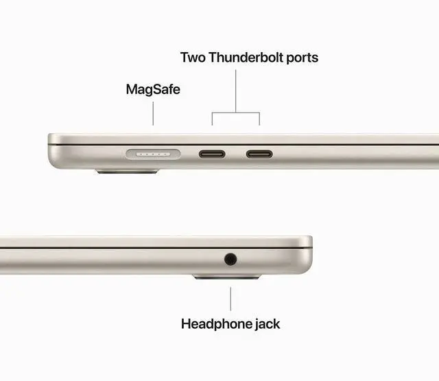 Alt view image 4 of 7 - Apple 15.3" MacBook Air Apple M2 8-Core Chip 10-Core GPU 16GB RAM 1TB SSD Starlight (2023)