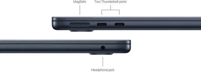 Alt view image 4 of 6 - Apple 13.6" MacBook Air Apple M2 Chip 8-Core CPU 10-Core GPU 16GB RAM 1TB SSD - Midnight (2022)