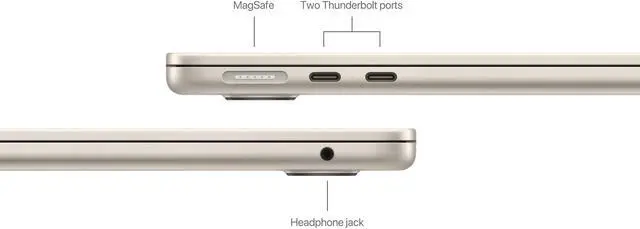 Alt view image 5 of 7 - Apple 13.6" MacBook Air Apple M2 Chip 8-Core CPU 10-Core GPU 16GB RAM 1TB SSD - Starlight (2022)