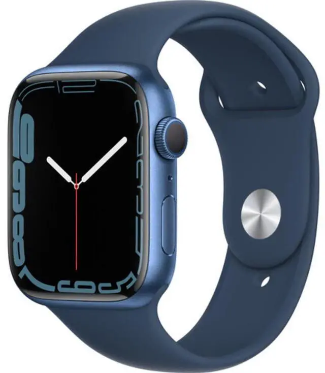 Alt view image 5 of 5 - Apple Watch Series 7 45mm Blue Alum Case w Abyss Blue Sport Band -MKN83LL/A