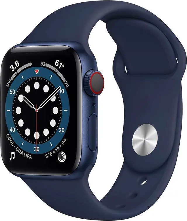 Alt view image 8 of 9 - APPLE WATCH SERIES 7 GPS LTE 41mm BLUE ALUMINUM CASE ABYSS BLUE SPORT BAND