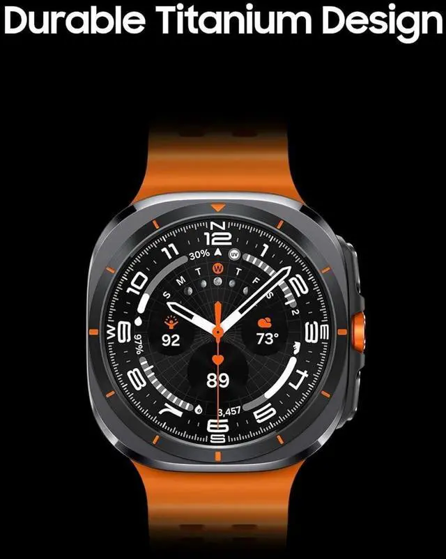 Alt view image 4 of 6 - Samsung Galaxy Watch Ultra 47mm LTE AI Gray Titanium Case Orange Band