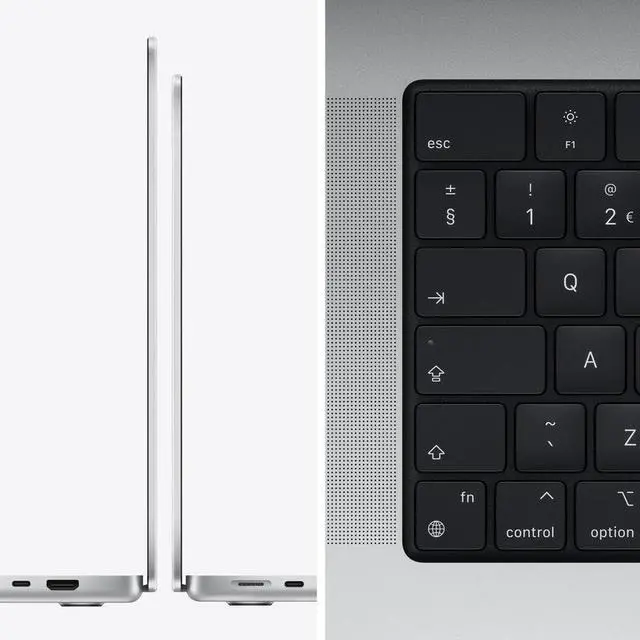 Alt view image 6 of 7 - Apple MacBook Pro 14" (2021) - Silver (Apple M1 Pro Chip / 512GB SSD / 16GB RAM)- English - Apple Care+ Expires Aug 2024