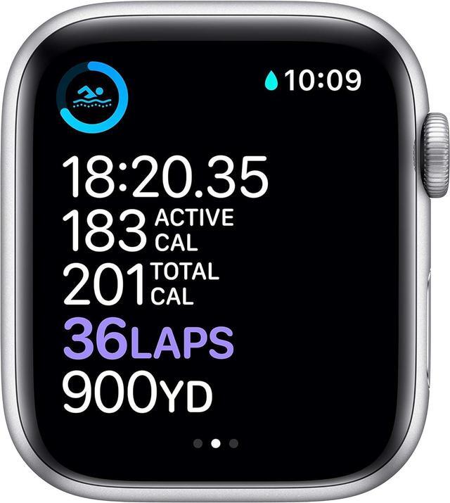 Alt view image 12 of 14 - Apple Watch Series 6 44mm Silver Aluminum Case with White Sport Band GPS M00D3LL/A A2292