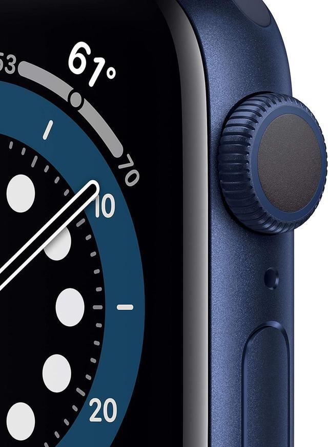 Alt view image 6 of 7 - Apple Watch Gen 6 Series 6 40mm Blue Aluminum - Deep Navy Sport Band MG143LL/A