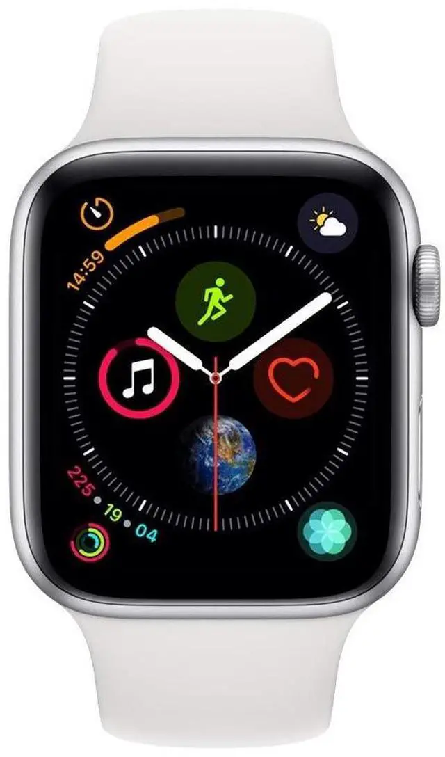 Alt view image 3 of 3 - Apple Watch Series 4 GPS w/ 44MM Silver Aluminum Case & White Sport Band