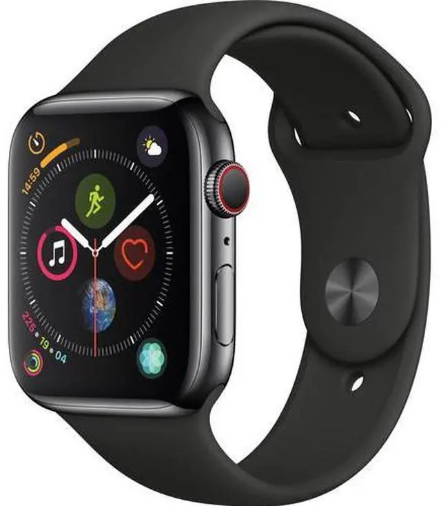 Alt view image 4 of 4 - Apple Watch Series 4 GPS+LTE w/ 44MM Black Stainless Steel Case & Sport Band
