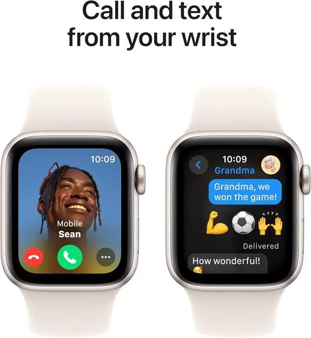 Alt view image 3 of 5 - Apple Watch Series 4 GPS w/ 44MM Silver Aluminum Case & White Sport Band