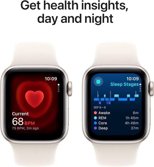 Alt view image 4 of 5 - Apple Watch Series 4 GPS w/ 44MM Silver Aluminum Case & White Sport Band