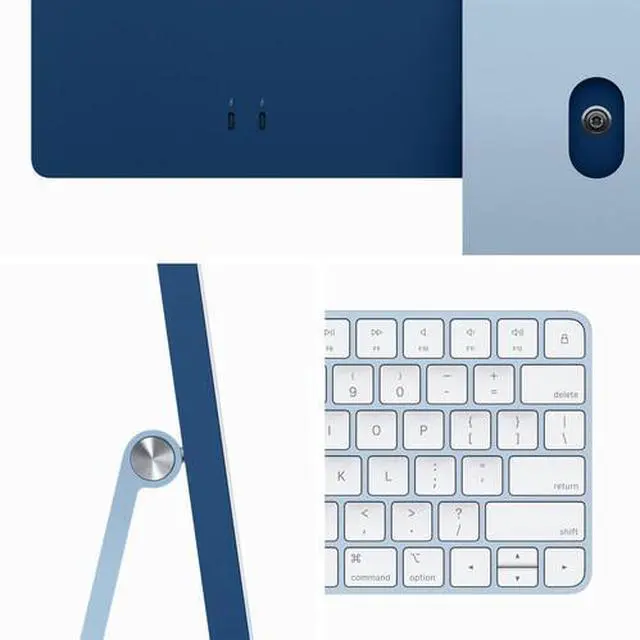 Alt view image 3 of 5 - Apple 24" iMac with Retina 4.5K display Apple M3 chip with 8-core CPU 8-core GPU 8GB RAM 256GB SSD  Blue Late 2023