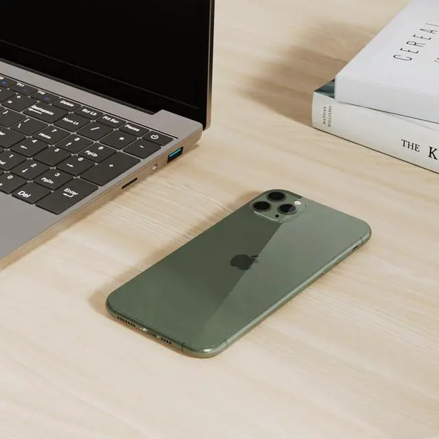 Alt view image 2 of 4 - Apple iPhone 11 Pro Max 64GB Midnight Green Unlocked