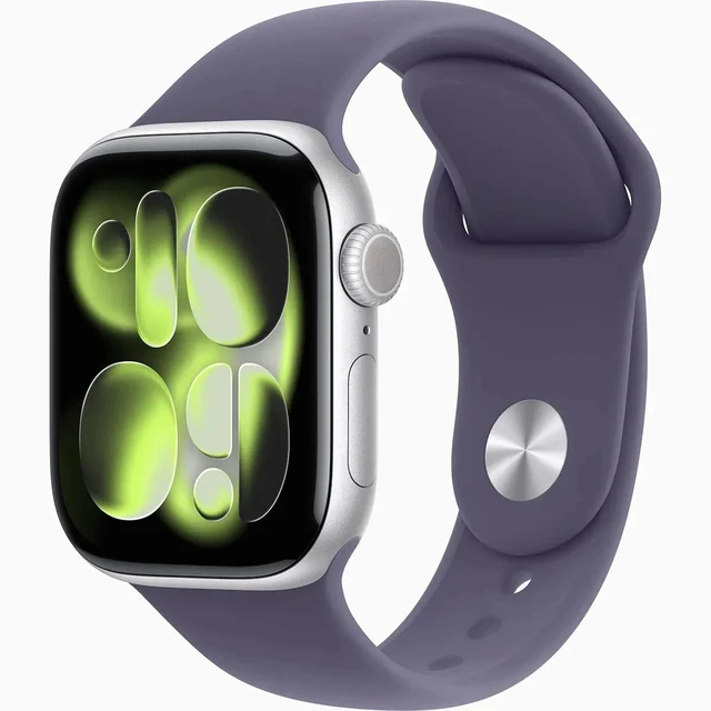 Main image of Apple Watch Series 11 46mm GPS+Cellular Silver Aluminum Case Purple Fog Sport Band S/M