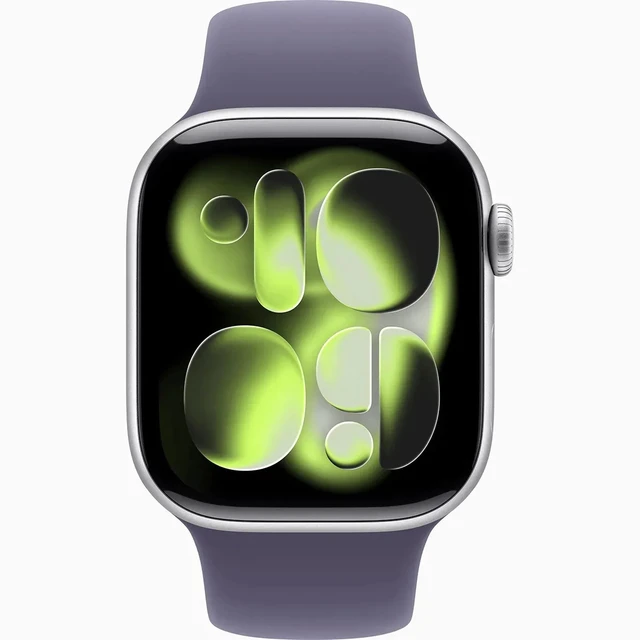 Alt view image 3 of 6 - Apple Watch Series 11 46mm GPS+Cellular Silver Aluminum Case Purple Fog Sport Band S/M
