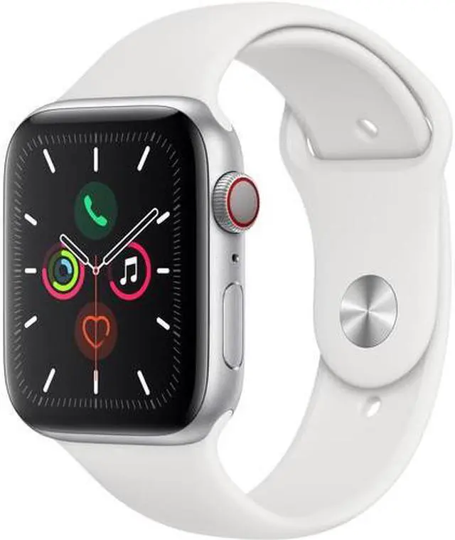 Alt view image 2 of 2 - Apple Watch Series 5 GPS+LTE w/ 44MM Silver Aluminum Case & White Sport Band