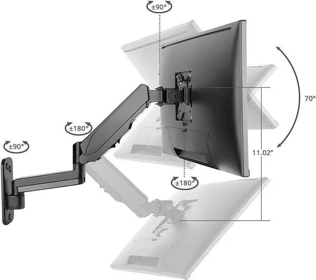 Alt view image 13 of 20 - Siig Mounting Arm For Monitor - Black