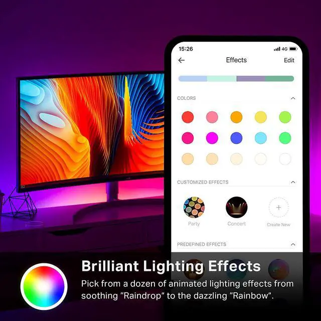 Alt view image 17 of 20 - Kasa Smart LED Light Strip KL430, 16 Color Zones RGBIC, 6.6ft Wi-Fi LED Lights Work with Alexa, Google Home &IFTTT, No Hub Required
