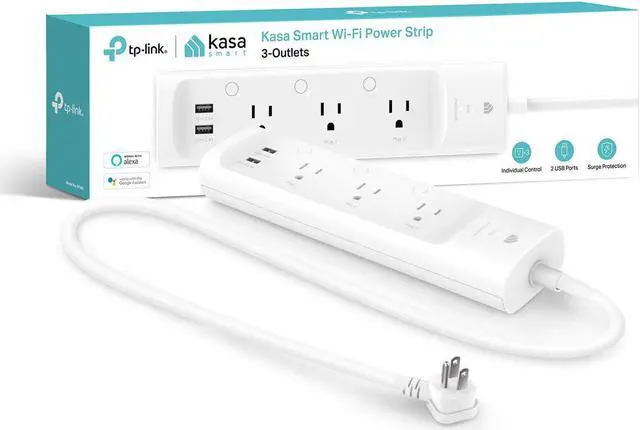 Alt view image 11 of 20 - Kasa Smart Plug Power Strip KP303, Surge Protector with 3 Individually Controlled Smart Outlets and 2 USB Ports, Works with Alexa & Google Home, No Hub Required , White