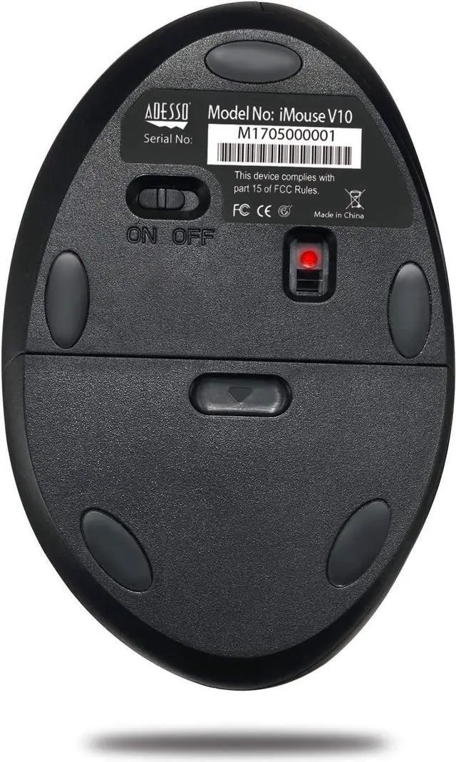 Alt view image 10 of 12 - Adesso Wireless Vertical Egonic Mouse with Adjustable DPI