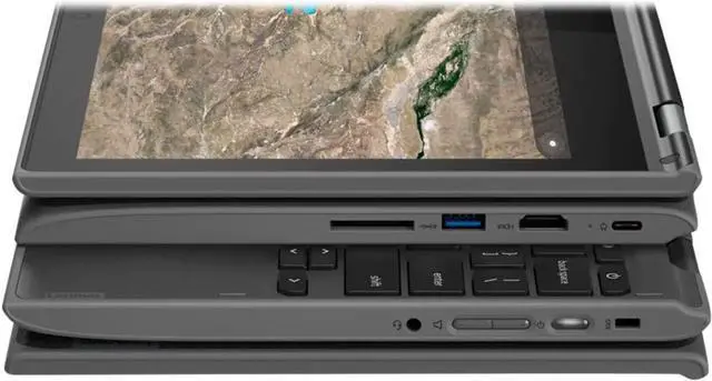 Alt view image 18 of 20 - Lenovo 300e Chromebook 2nd Gen 81MB004EUS 11.6" Touchscreen Rugged 2 in 1 Chromebook - HD - 1366 x 768 - Intel Celeron N4020 Dual-core (2 Core) 1.10 GHz - 4 GB RAM - 32 GB Flash Memory - Black -