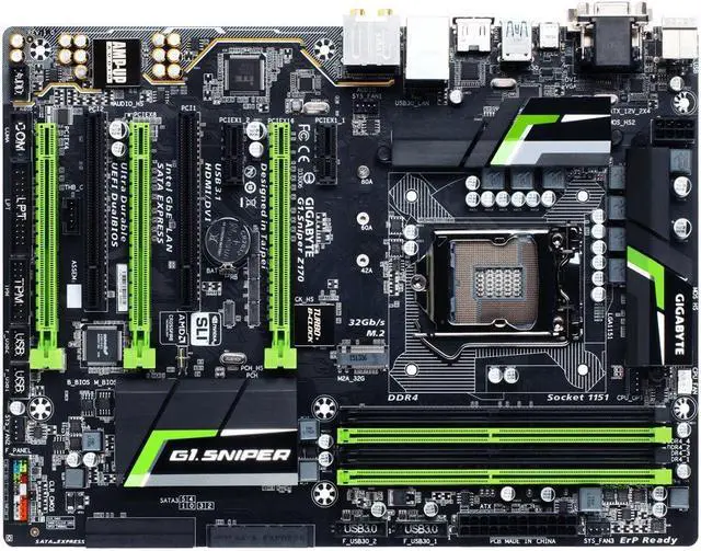 Alt view image 4 of 4 - Gigabyte LGA1151/ Intel Z170/ DDR4/ SATA3&USB3.1/ATX Motherboard (GA-G1.SNIPER Z170)