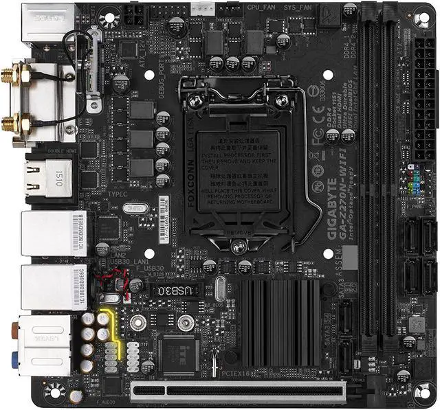 Alt view image 4 of 6 - GIGABYTE GA-Z270N-WIFI (rev. 1.0) LGA 1151 Intel Z270 HDMI SATA 6Gb/s USB 3.1 Mini ITX Motherboards - Intel