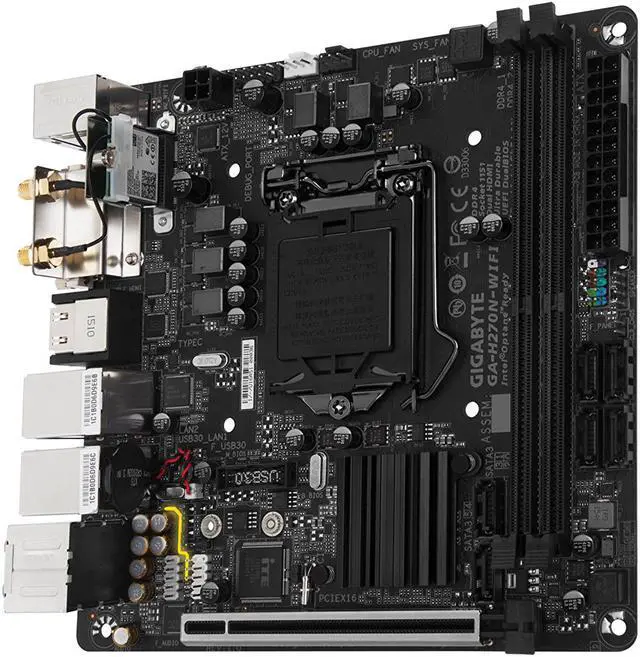 Alt view image 3 of 4 - GIGABYTE GA-H270N-WIFI (rev. 1.0) LGA 1151 Intel H270 HDMI SATA 6Gb/s USB 3.1 Mini ITX Motherboards - Intel