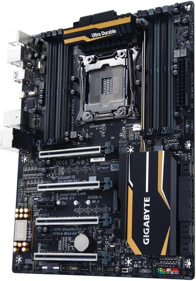 Main image of GIGABYTE GA-X99P-SLI (rev. 1.0) LGA 2011-v3 Intel X99 SATA 6Gb/s USB 3.1 USB 3.0 ATX Intel Motherboard