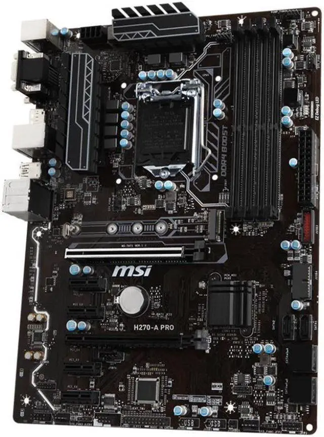 Alt view image 3 of 6 - MSI H270-A PRO LGA1151/ Intel H270/ DDR4/ 2-Way CrossFireX/ SATA3&USB3.1/ M.2/ A&GbE/ ATX Motherboard