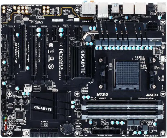 Alt view image 3 of 5 - GIGABYTE GA-990FXA-UD3 R5 (rev. 1.0) AM3+/AM3 AMD 990FX SATA 6Gb/s USB 3.0 ATX AMD Motherboard