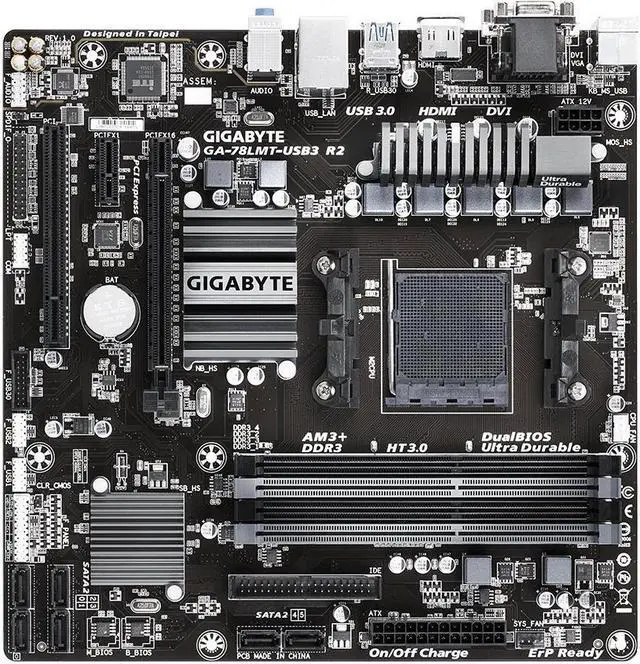 Alt view image 2 of 14 - GIGABYTE GA-78LMT-USB3 R2 AM3+/AM3 AMD 760G USB 3.1 HDMI Micro ATX AMD Motherboard