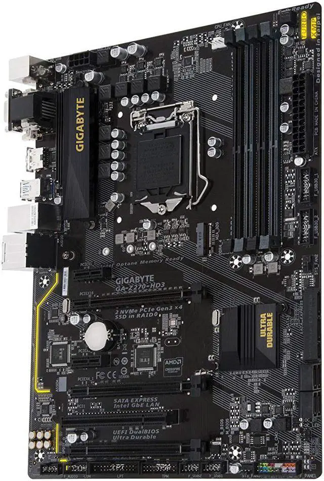 Alt view image 2 of 3 - GIGABYTE GA-Z270-HD3 (rev. 1.0) LGA 1151 Intel Z270 HDMI SATA 6Gb/s USB 3.1 ATX Motherboards - Intel