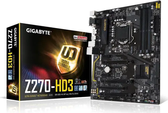 Main image of GIGABYTE GA-Z270-HD3 (rev. 1.0) LGA 1151 Intel Z270 HDMI SATA 6Gb/s USB 3.1 ATX Motherboards - Intel