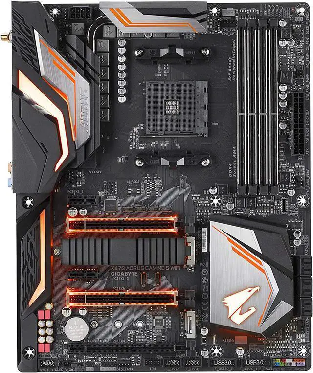 Alt view image 2 of 5 - GIGABYTE X470 AORUS GAMING 5 WIFI AM4 AMD X470 SATA 6Gb/s USB 3.1 ATX AMD Motherboard