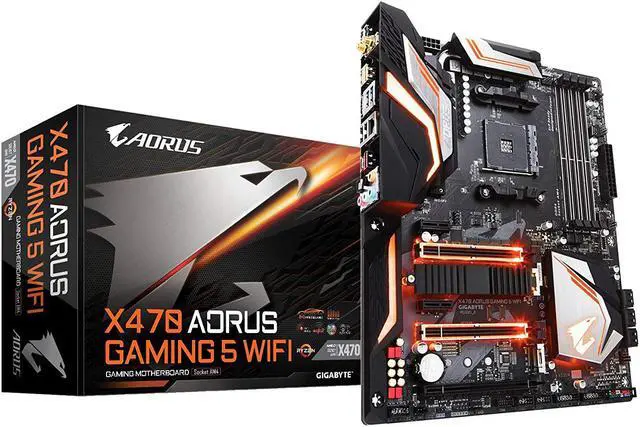 Main image of GIGABYTE X470 AORUS GAMING 5 WIFI AM4 AMD X470 SATA 6Gb/s USB 3.1 ATX AMD Motherboard