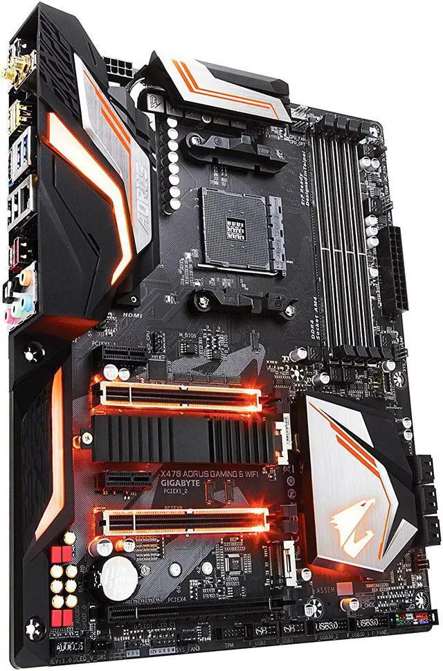 Alt view image 4 of 5 - GIGABYTE X470 AORUS GAMING 5 WIFI AM4 AMD X470 SATA 6Gb/s USB 3.1 ATX AMD Motherboard